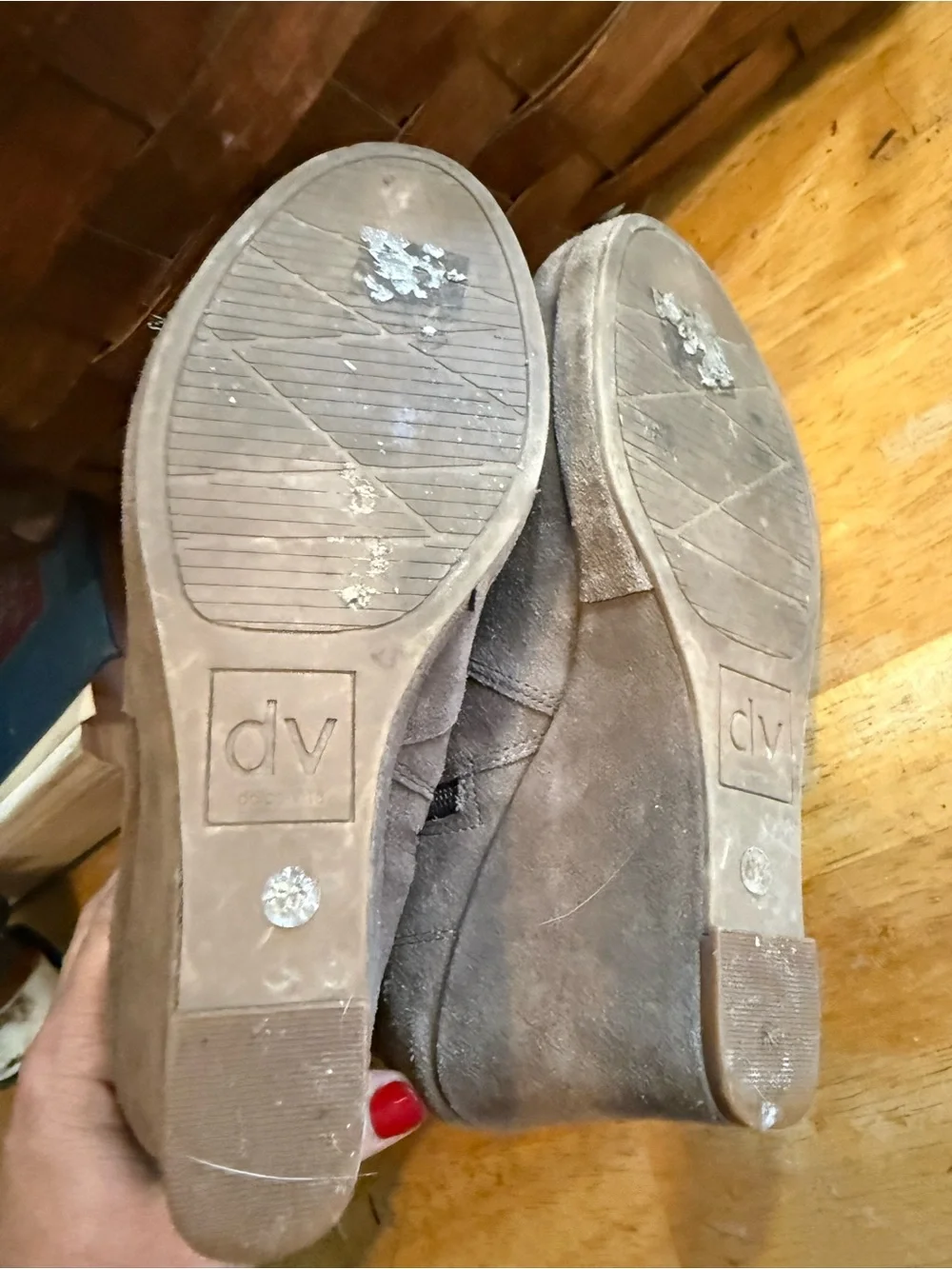 Dolce Vita Brown Suede wedge Ankle Booties with Side Zip 8.5
